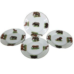 4 German Schwarzburg Bread & Butter Plate Animals